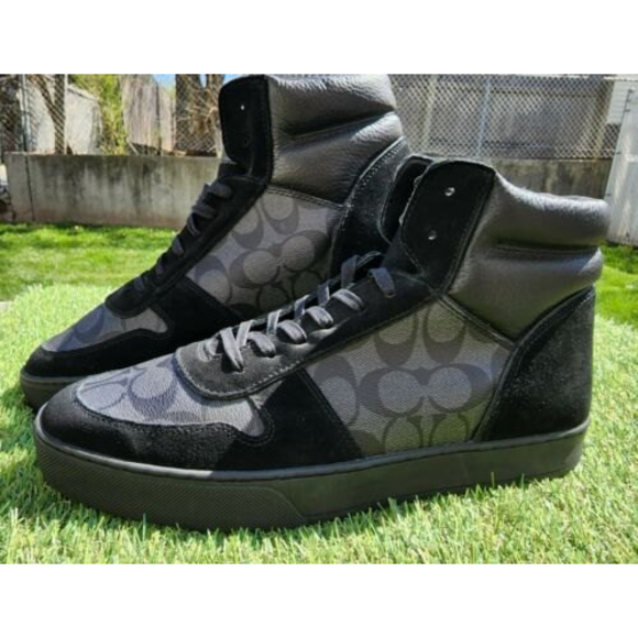 Coach Other - Men's Coach Premium High Top Black Shoes FG1079 Size 12 D New without Box